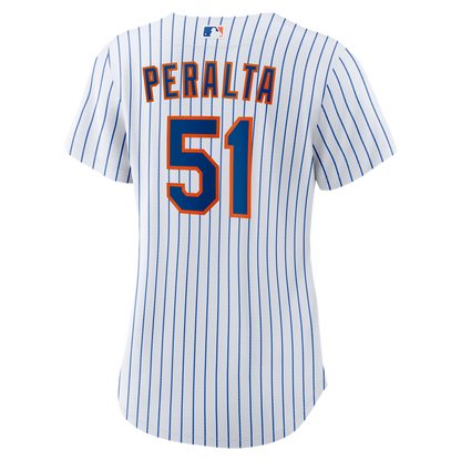 New York Mets Freddy Peralta Nike Women's Home Replica Jersey - White MLB Team Jersey Baseball Fan Apparel