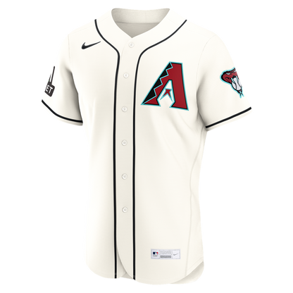 Arizona Diamondbacks Ketel Marte Nike Home Authentic Sponsor Patch Jersey - Cream MLB Team Jersey Baseball Fan Apparel