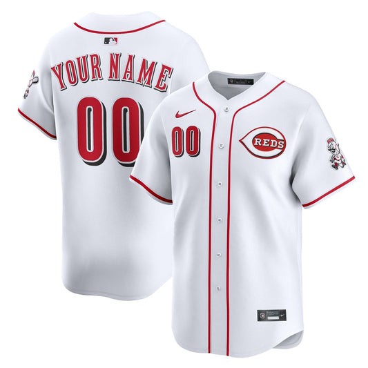 Cincinnati Reds Nike Home Limited Custom Jersey - White MLB Team Jersey Baseball Fan Apparel