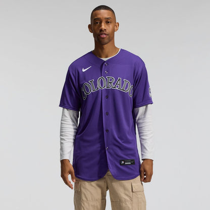 Colorado Rockies Nike Alternate Authentic Jersey - Purple MLB Team Jersey Baseball Fan Apparel
