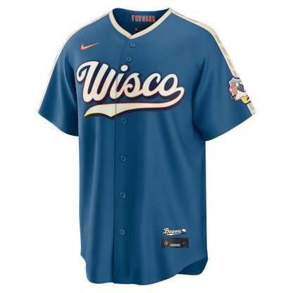 Milwaukee Brewers Nike 2026 City Connect Stadium Jersey - Mineral Blue MLB Team Jersey Baseball Fan Apparel