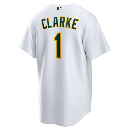 Athletics Denzel Clarke Nike Home Replica Jersey - White MLB Team Jersey Baseball Fan Apparel