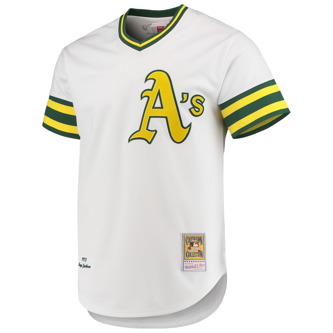 Athletics Reggie Jackson Mitchell & Ness 1972 Cooperstown Authentic Jersey - White MLB Team Jersey Baseball Fan Apparel