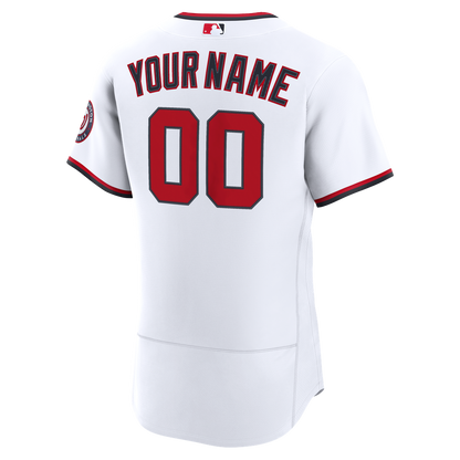 Washington Nationals Nike Home Authentic Custom Jersey - White MLB Team Jersey Baseball Fan Apparel