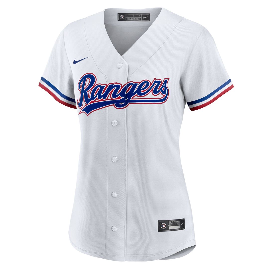 Texas Rangers Jake Burger Nike Women's Home Replica Jersey - White MLB Team Jersey Baseball Fan Apparel