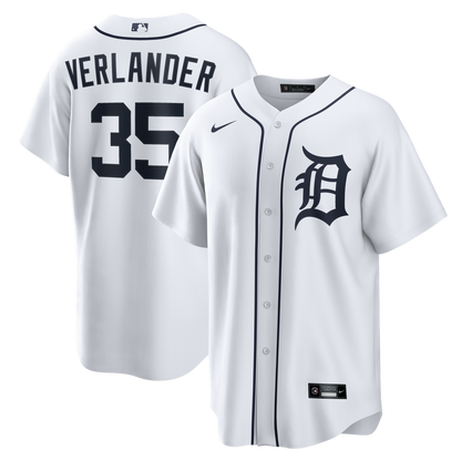 Detroit Tigers Justin Verlander Nike Home Replica Jersey - White MLB Team Jersey Baseball Fan Apparel