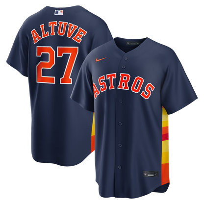 Houston Astros Jose Altuve Nike Alternate 2 Replica Jersey - Navy MLB Team Jersey Baseball Fan Apparel