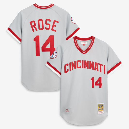 Cincinnati Reds Pete Rose Mitchell & Ness 1976 Authentic Jersey - Gray MLB Team Jersey Baseball Fan Apparel