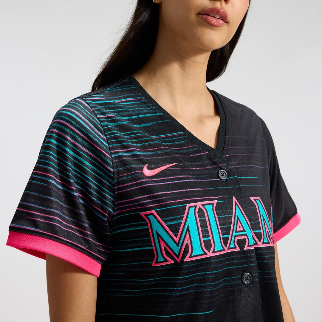 Miami Marlins Nike Women's 2025 City Connect Limited Jersey - Black MLB Team Jersey Baseball Fan Apparel