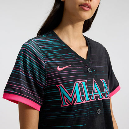 Miami Marlins Nike Women's 2025 City Connect Limited Jersey - Black MLB Team Jersey Baseball Fan Apparel