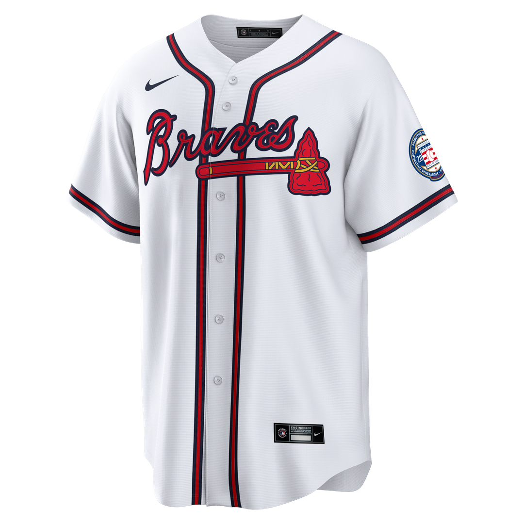 Atlanta Braves Andruw Jones Nike Home Replica 2026 Hall of Fame Patch Jersey - White MLB Team Jersey Baseball Fan Apparel