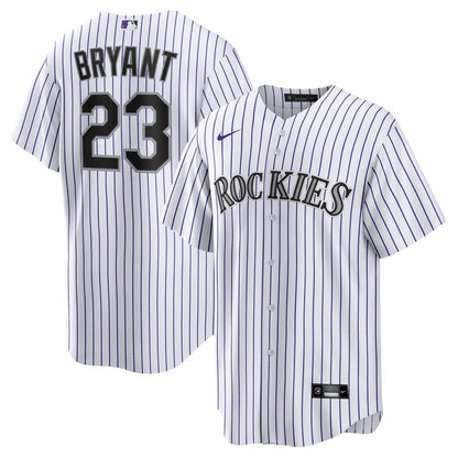 Colorado Rockies Kris Bryant Nike Replica Player Jersey - White/Purple MLB Team Jersey Baseball Fan Apparel