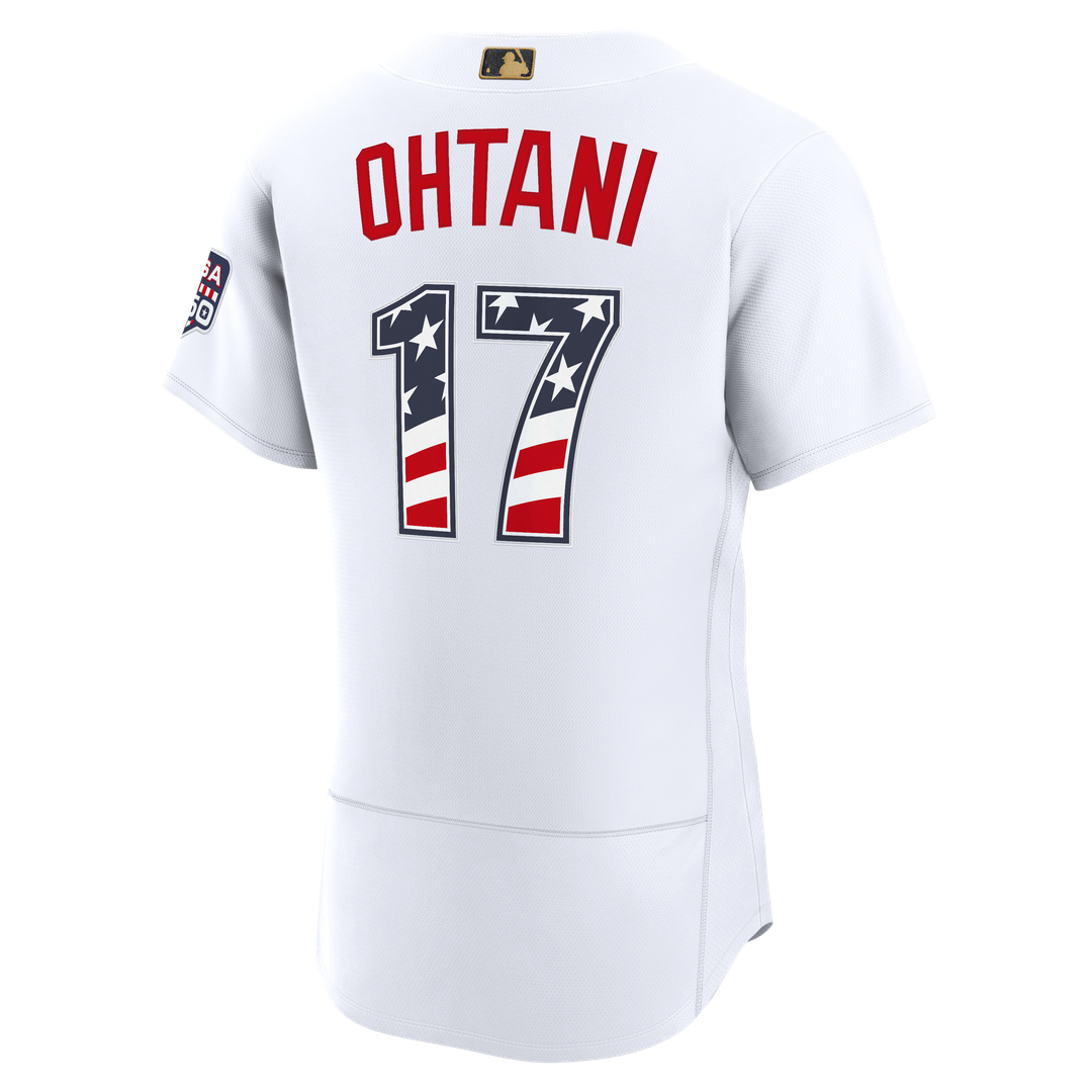 Los Angeles Dodgers Shohei Ohtani Nike USA 250 Fourth of July Home Authentic Jersey - White MLB Team Jersey Baseball Fan Apparel