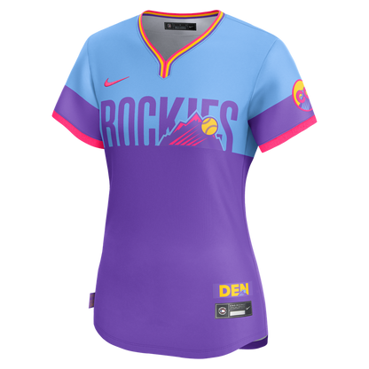 Colorado Rockies Nike Women's 2025 City Connect Limited Jersey - Purple/Light Blue MLB Team Jersey Baseball Fan Apparel
