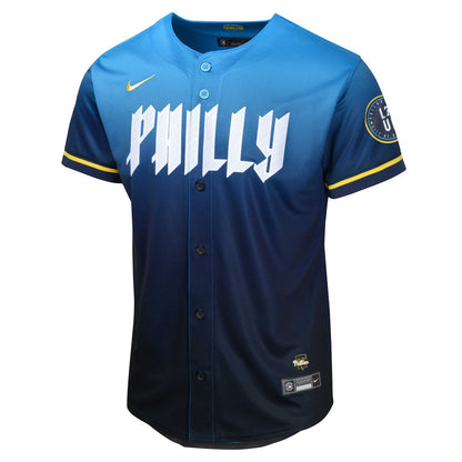 Philadelphia Phillies Zack Wheeler Nike Youth 2024 City Connect Limited Player Jersey - Blue MLB Team Jersey Baseball Fan Apparel