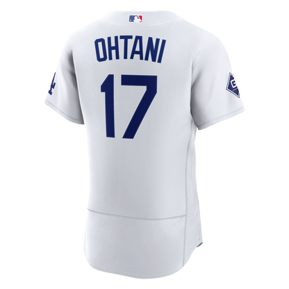 Los Angeles Dodgers Shohei Ohtani Nike Home Authentic Sponsor Patch Jersey - White MLB Team Jersey Baseball Fan Apparel