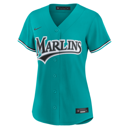 Miami Marlins Nike Women's Alternate Replica Jersey - Teal MLB Team Jersey Baseball Fan Apparel