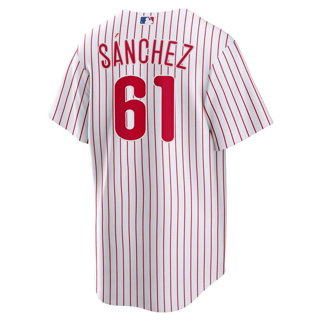 Philadelphia Phillies Cristopher Sanchez Nike Home Replica Jersey - White MLB Team Jersey Baseball Fan Apparel