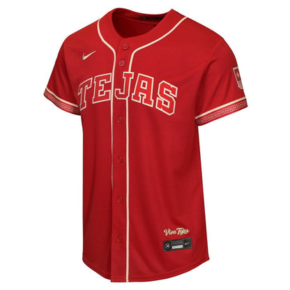 Texas Rangers Jacob deGrom Nike Youth 2026 City Connect Stadium Jersey - Red MLB Team Jersey Baseball Fan Apparel