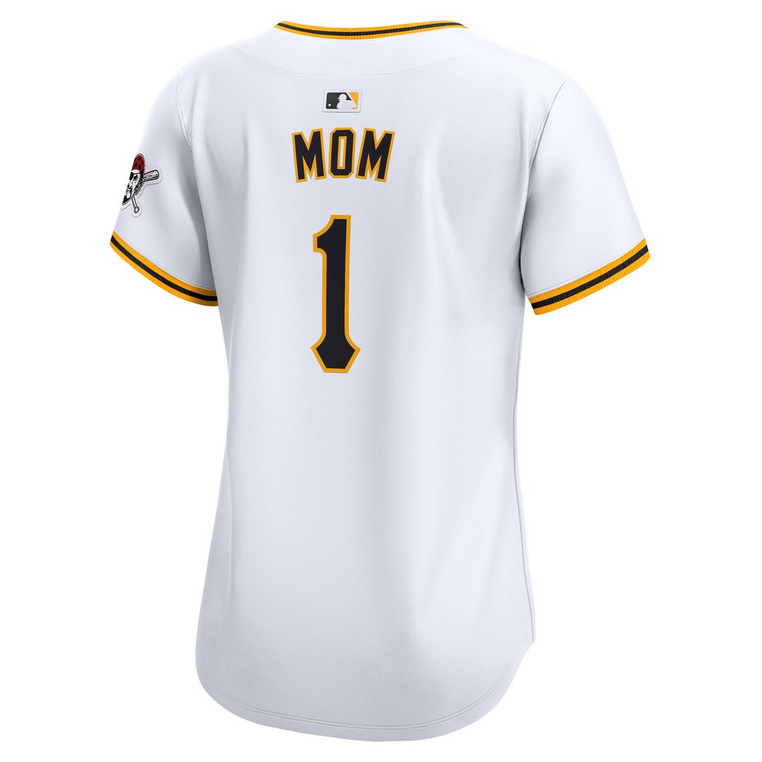 Pittsburgh Pirates Nike Women's #1 Mom Home Limited Jersey - White MLB Team Jersey Baseball Fan Apparel