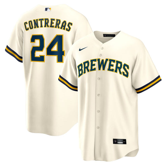 Milwaukee Brewers William Contreras Nike Home Replica Jersey - Cream MLB Team Jersey Baseball Fan Apparel