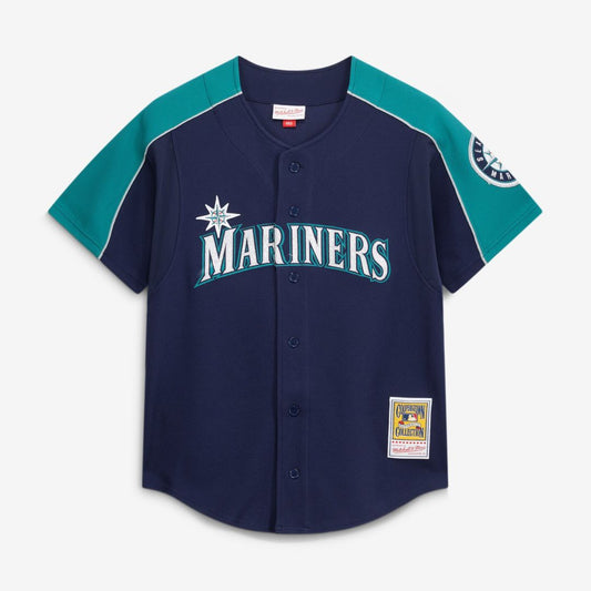 Seattle Mariners Ichiro Suzuki Mitchell & Ness 2006 Cooperstown Mesh Batting Practice Button - Up Jersey - Navy MLB Team Jersey Baseball Fan Apparel