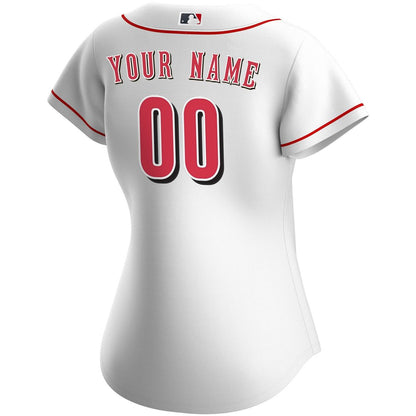 Cincinnati Reds Nike Women's Home Replica Custom Jersey - White MLB Team Jersey Baseball Fan Apparel