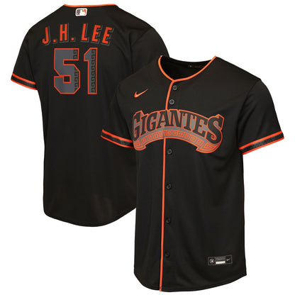 San Francisco Giants Jung Hoo Lee Nike Youth Alternate 2 Replica Jersey - Black MLB Team Jersey Baseball Fan Apparel