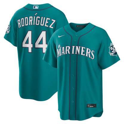 Seattle Mariners Julio Rodríguez Nike Home Stadium 50th Season Patch Jersey - White MLB Team Jersey Baseball Fan Apparel