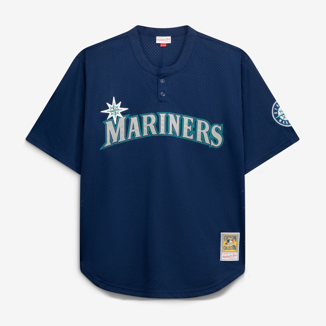 Seattle Mariners Mitchell & Ness Big & Tall Cooperstown Mesh Batting Practice Jersey - Navy MLB Team Jersey Baseball Fan Apparel