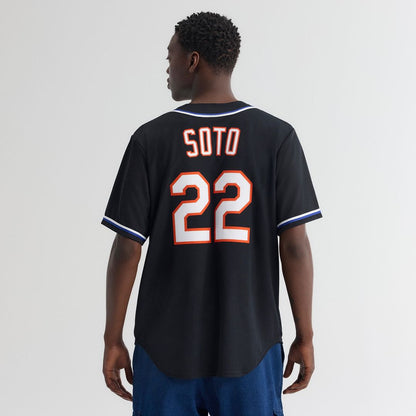 New York Mets Juan Soto Nike Fashion Replica Black Out Jersey MLB Team Jersey Baseball Fan Apparel
