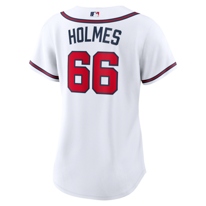 Atlanta Braves Grant Holmes Nike Women's Home Replica Jersey - White MLB Team Jersey Baseball Fan Apparel