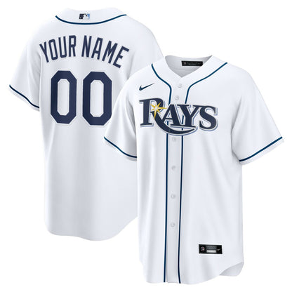 Tampa Bay Rays Nike Home Custom Replica Jersey - White MLB Team Jersey Baseball Fan Apparel