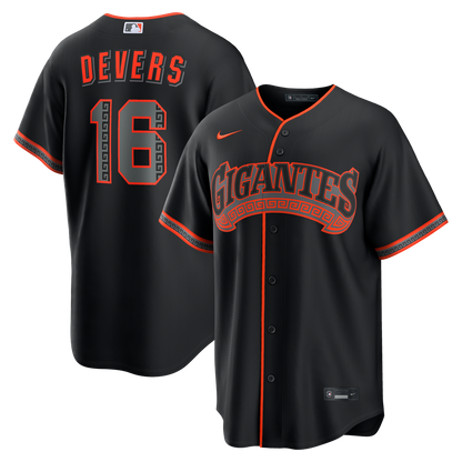 San Francisco Giants Rafael Devers Nike Alternate Replica Jersey - Black MLB Team Jersey Baseball Fan Apparel
