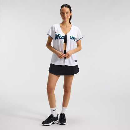 Miami Marlins Nike Women's Replica Team Jersey - White MLB Team Jersey Baseball Fan Apparel