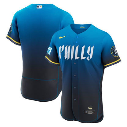 Philadelphia Phillies Nike City Connect Authentic Sponsor Patch Jersey - Navy MLB Team Jersey Baseball Fan Apparel