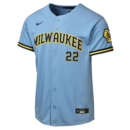 Milwaukee Brewers Christian Yelich Nike Youth Home Stadium Jersey - Cream MLB Team Jersey Baseball Fan Apparel