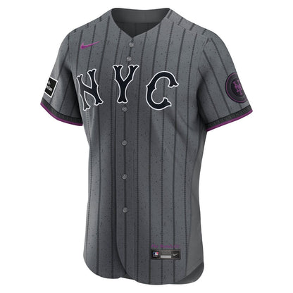 New York Mets Nike City Connect Authentic Sponsor Patch Jersey - Gray MLB Team Jersey Baseball Fan Apparel