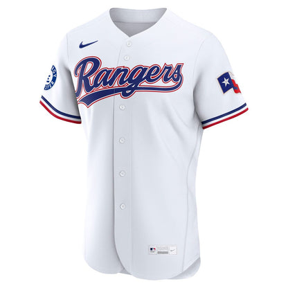 Texas Rangers Nike Home Sponsor Patch Authentic Jersey - White MLB Team Jersey Baseball Fan Apparel