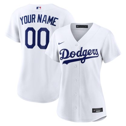 Los Angeles Dodgers Nike Women's Home Replica Custom Jersey - White MLB Team Jersey Baseball Fan Apparel