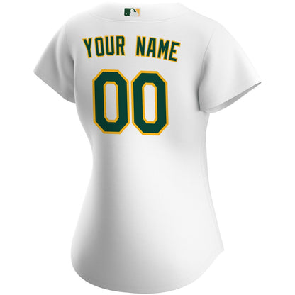 Athletics Nike Women's Home Replica Custom Jersey - White MLB Team Jersey Baseball Fan Apparel