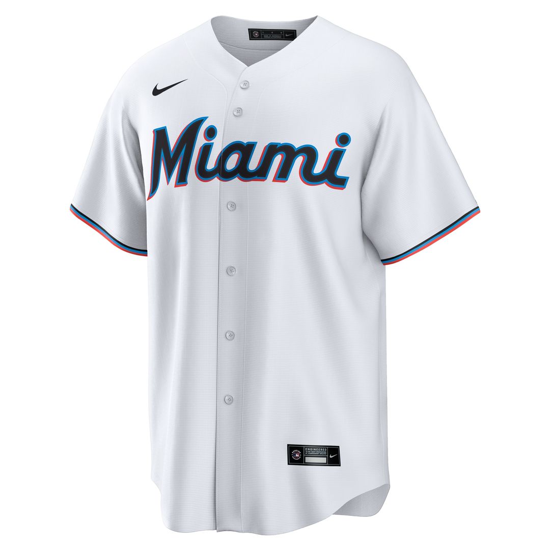 Miami Marlins Kyle Stowers Nike Home Replica Jersey - White MLB Team Jersey Baseball Fan Apparel
