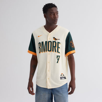 Baltimore Orioles Jackson Holliday Nike 2026 City Connect Stadium Jersey - Cream MLB Team Jersey Baseball Fan Apparel
