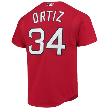 Boston Red Sox David Ortiz Mitchell & Ness Cooperstown Mesh Batting Practice Button - Up Jersey - Red MLB Team Jersey Baseball Fan Apparel