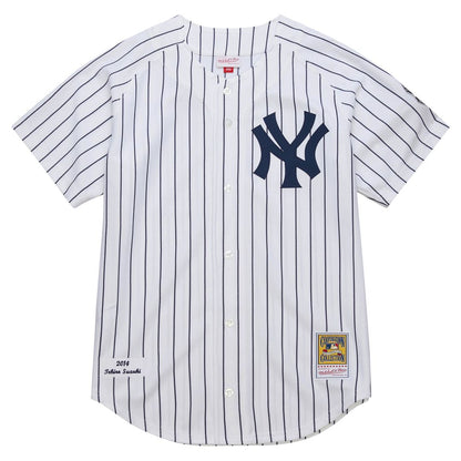 New York Yankees Ichiro Suzuki Mitchell & Ness 2014 Cooperstown Authentic Throwback Jersey - White MLB Team Jersey Baseball Fan Apparel