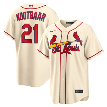 St. Louis Cardinals Lars Nootbaar Nike Alternate Replica Jersey - Cream MLB Team Jersey Baseball Fan Apparel