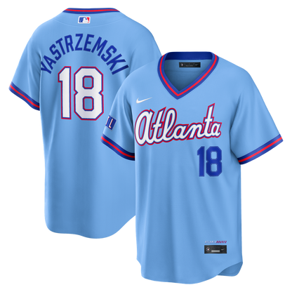 Atlanta Braves Mike Yastrzemski Nike 2026 City Connect Stadium Jersey - Powder Blue MLB Team Jersey Baseball Fan Apparel