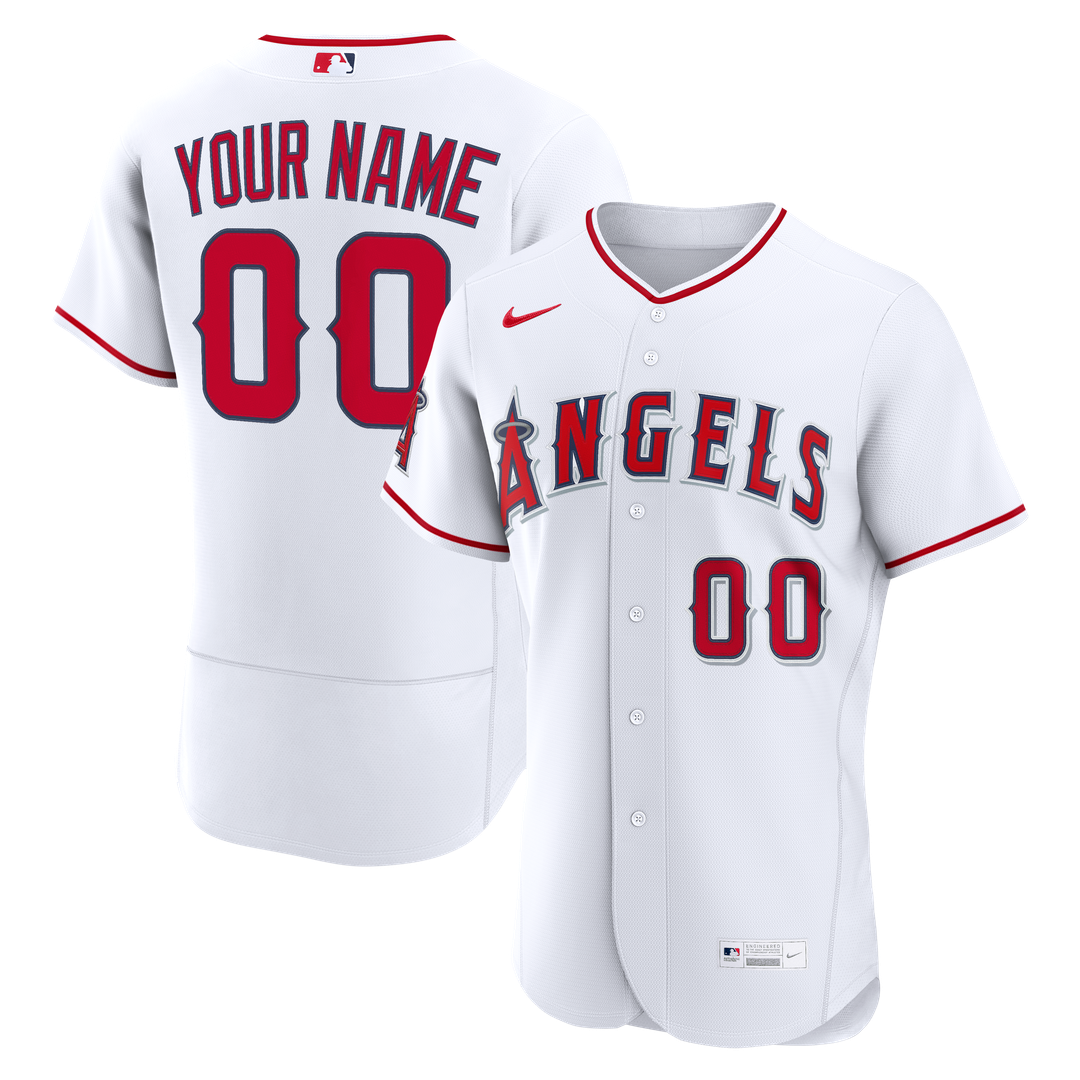 Los Angeles Angels Nike Home Authentic Custom Jersey - White MLB Team Jersey Baseball Fan Apparel