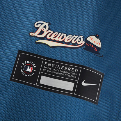 Milwaukee Brewers William Contreras Nike 2026 City Connect Stadium Jersey - Mineral Blue MLB Team Jersey Baseball Fan Apparel