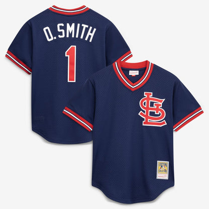 St. Louis Cardinals Ozzie Smith Mitchell & Ness Authentic Batting Practice Jersey - Navy MLB Team Jersey Baseball Fan Apparel